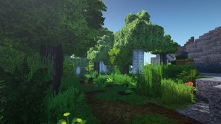 Minecraft LB Photo realism reload texture pack showing shaded forest