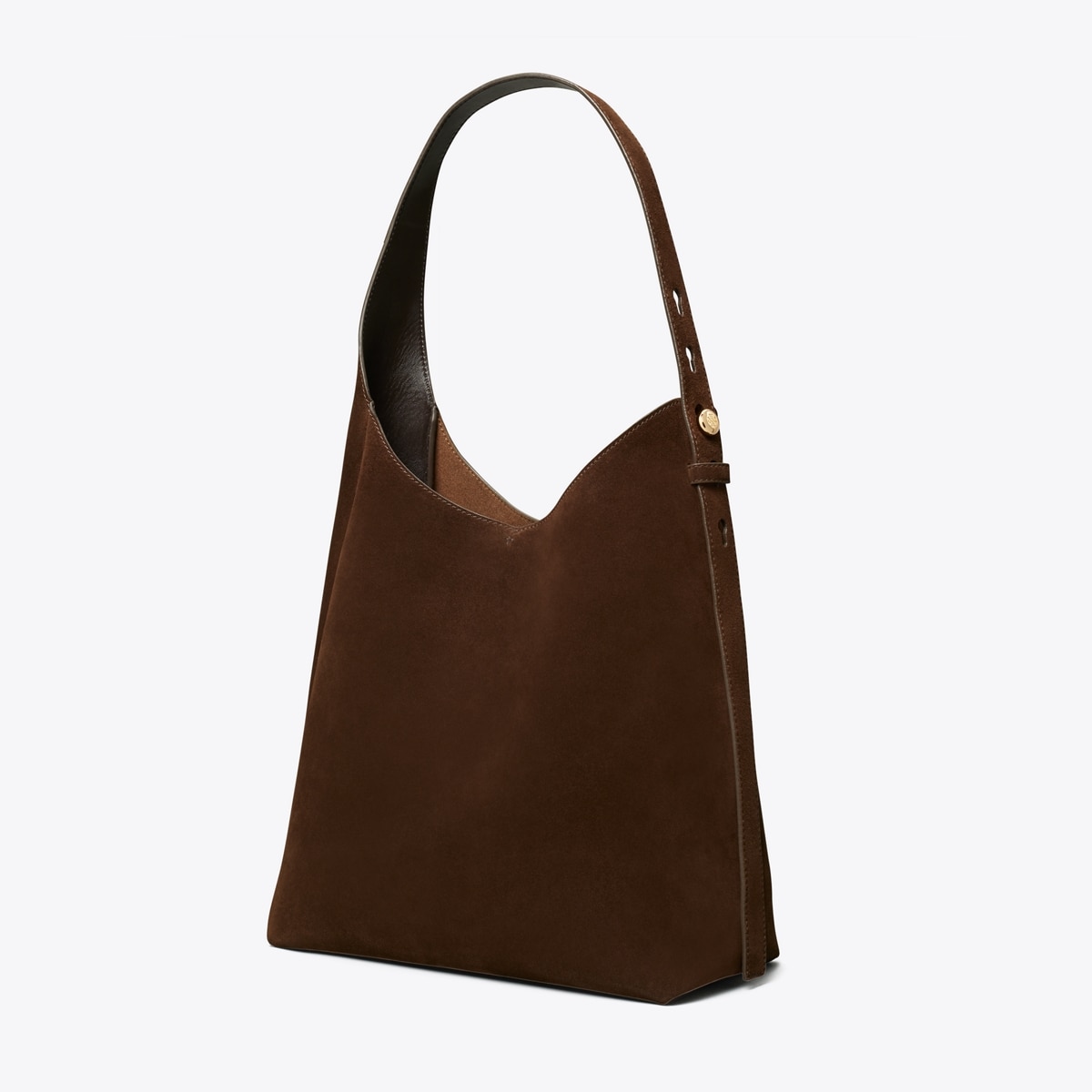 Suede Hobo Bag in Brown, Size Os