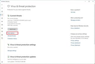 Microsoft Defender Antivirus scan options