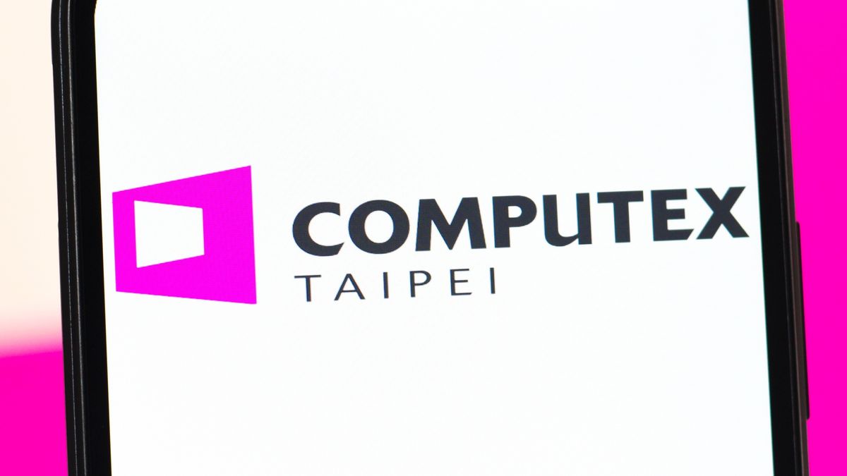 Computex Taipei logo is seen displayed on a smartphone screen
