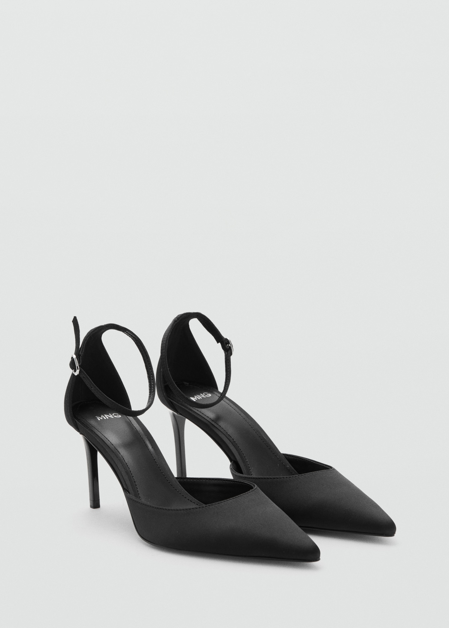 mango Satin court shoes with ankle straps