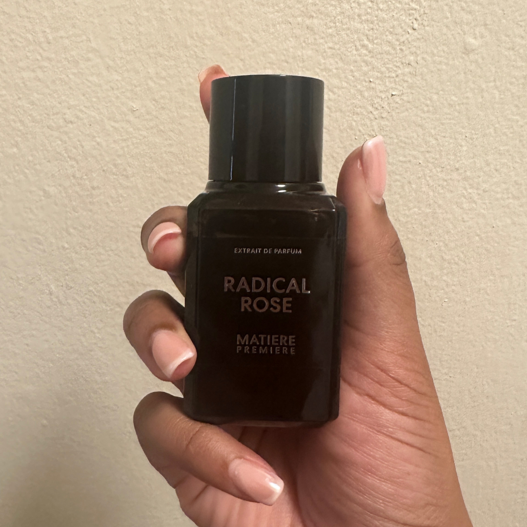 Ariel Baker testing Radical Rose Extrait from Matiere Premiere.