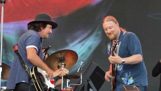Eddie Vedder and Derek Trucks onstage