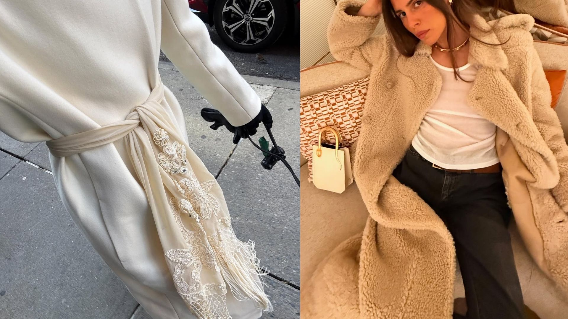 woman wearing cream coat outfit 2026