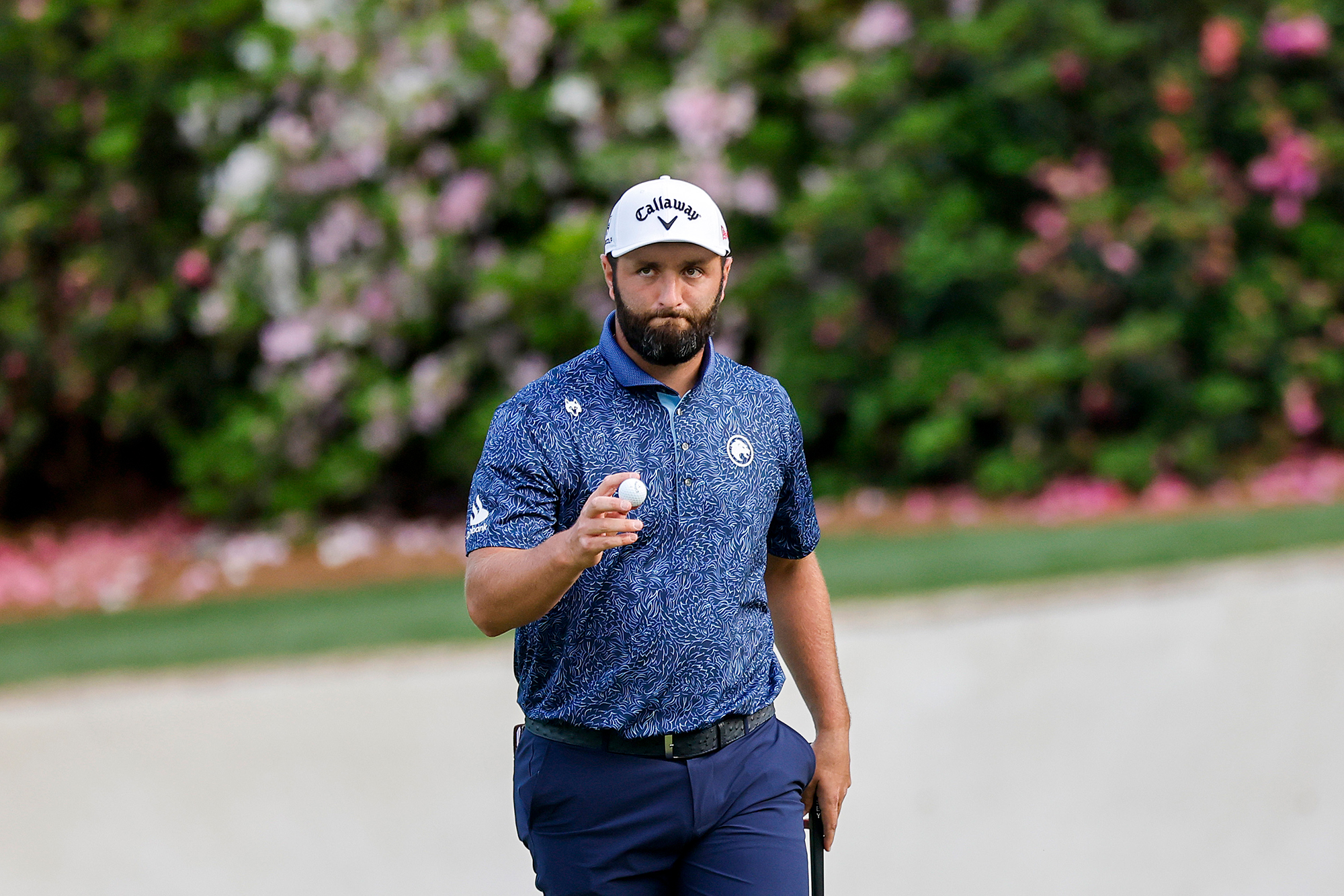 Jon Rahm after making a birdie on the 13th hole at Augusta National at the Masters in 2025