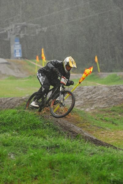 Graeme Mudd practiced through the worst of the conditions.