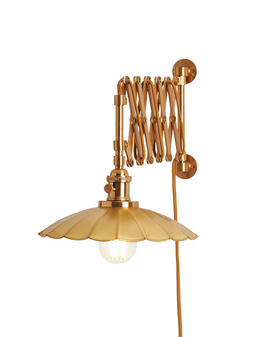 Greta Scalloped Accordian Plug-In Sconce Wall Light