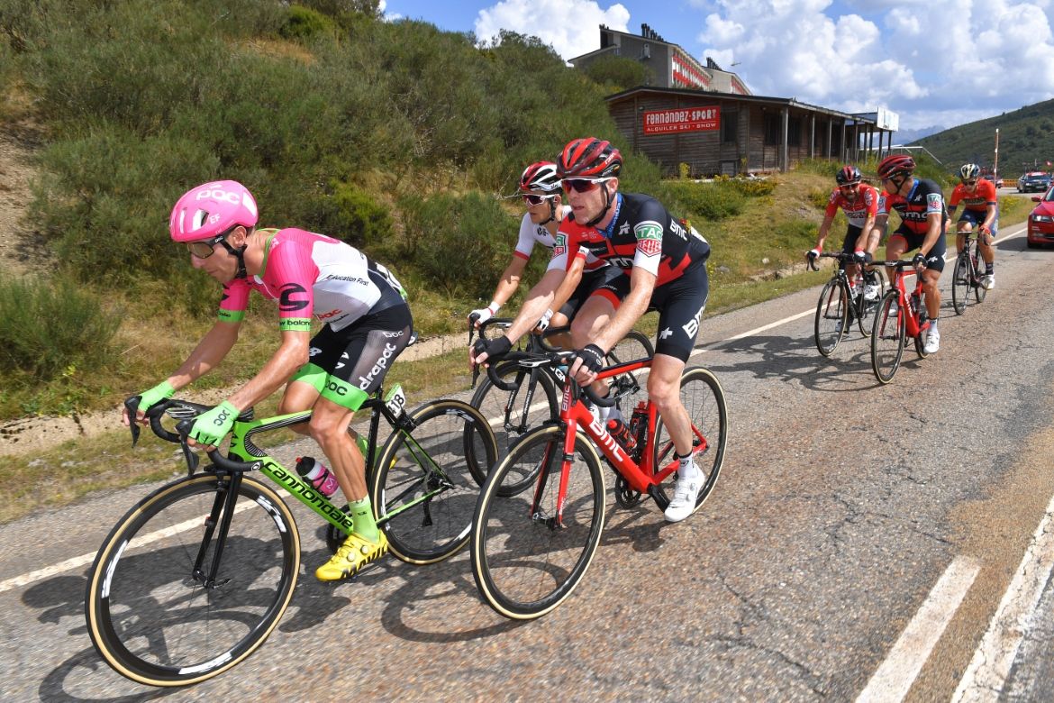 Michael Woods leads the breakaway