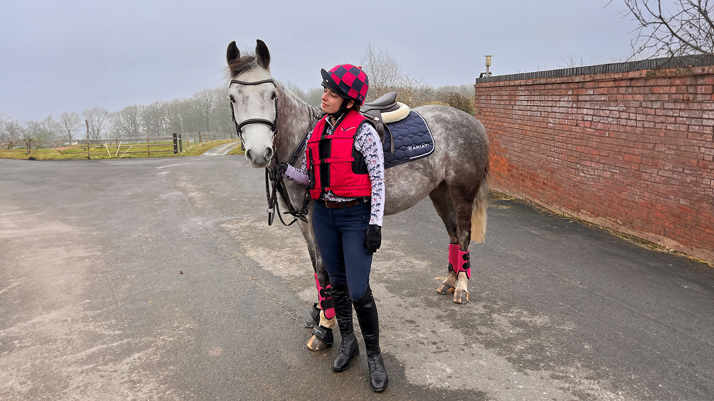 Hannah Francis and her horse wearing Equilibrium All Sport Pink boots