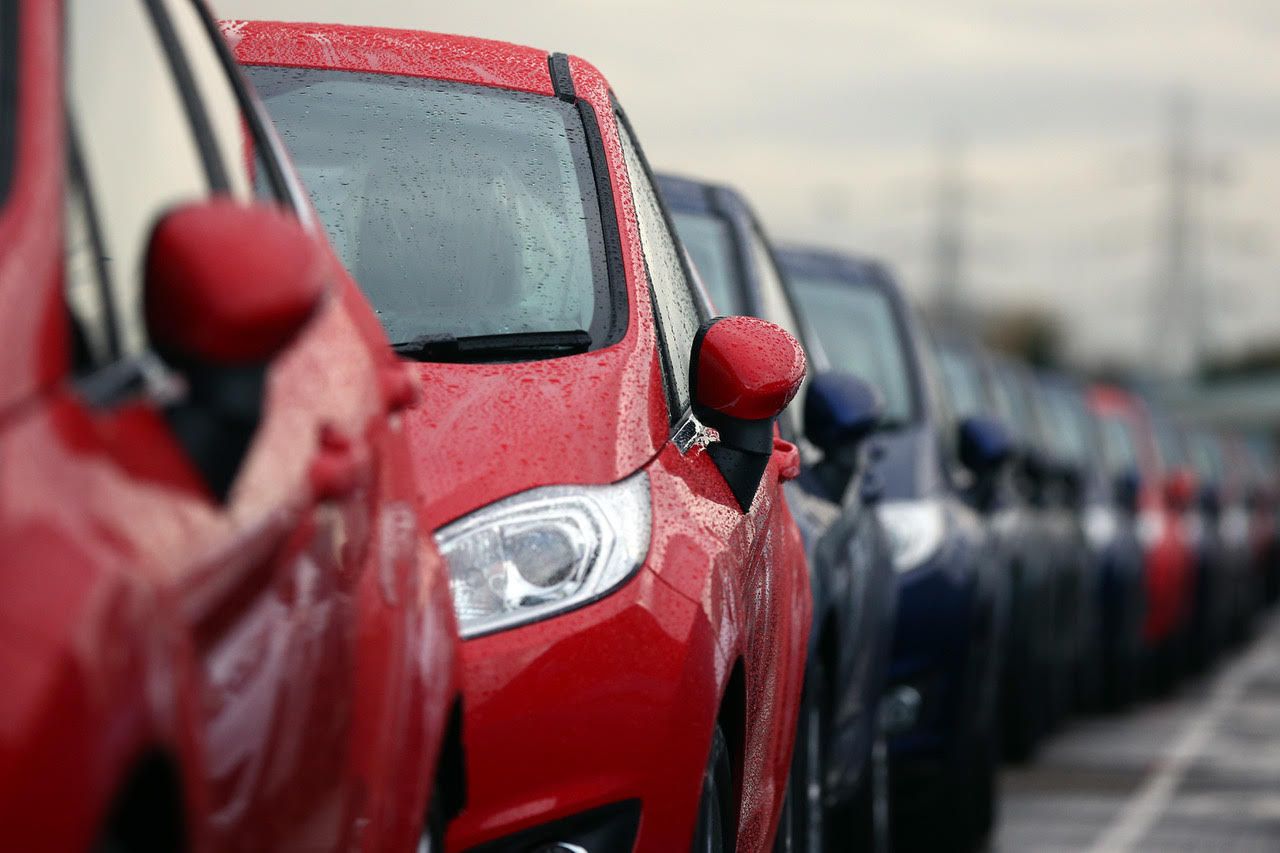 New cars awaiting delivery