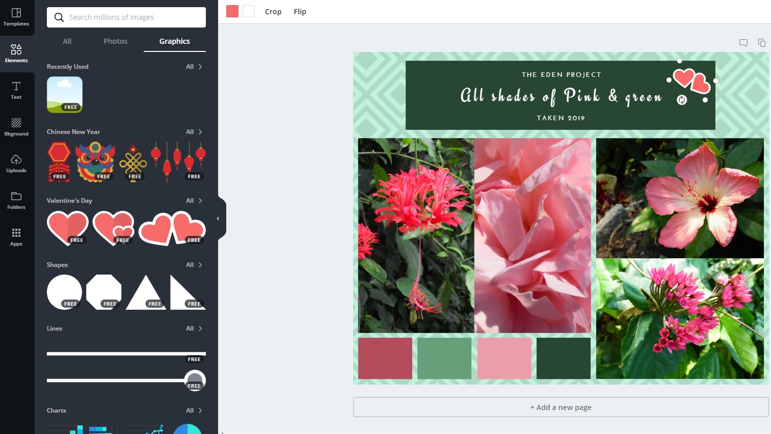Adding extra elements to a photo collage in Canva