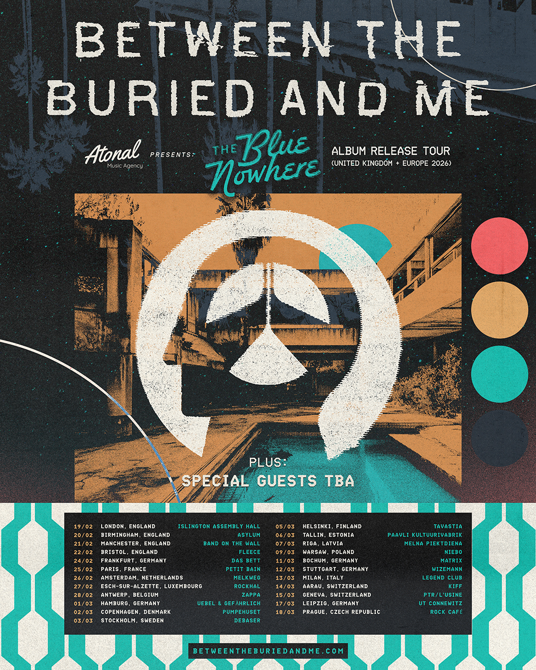 Between The Buried And Me 2026 tour poster