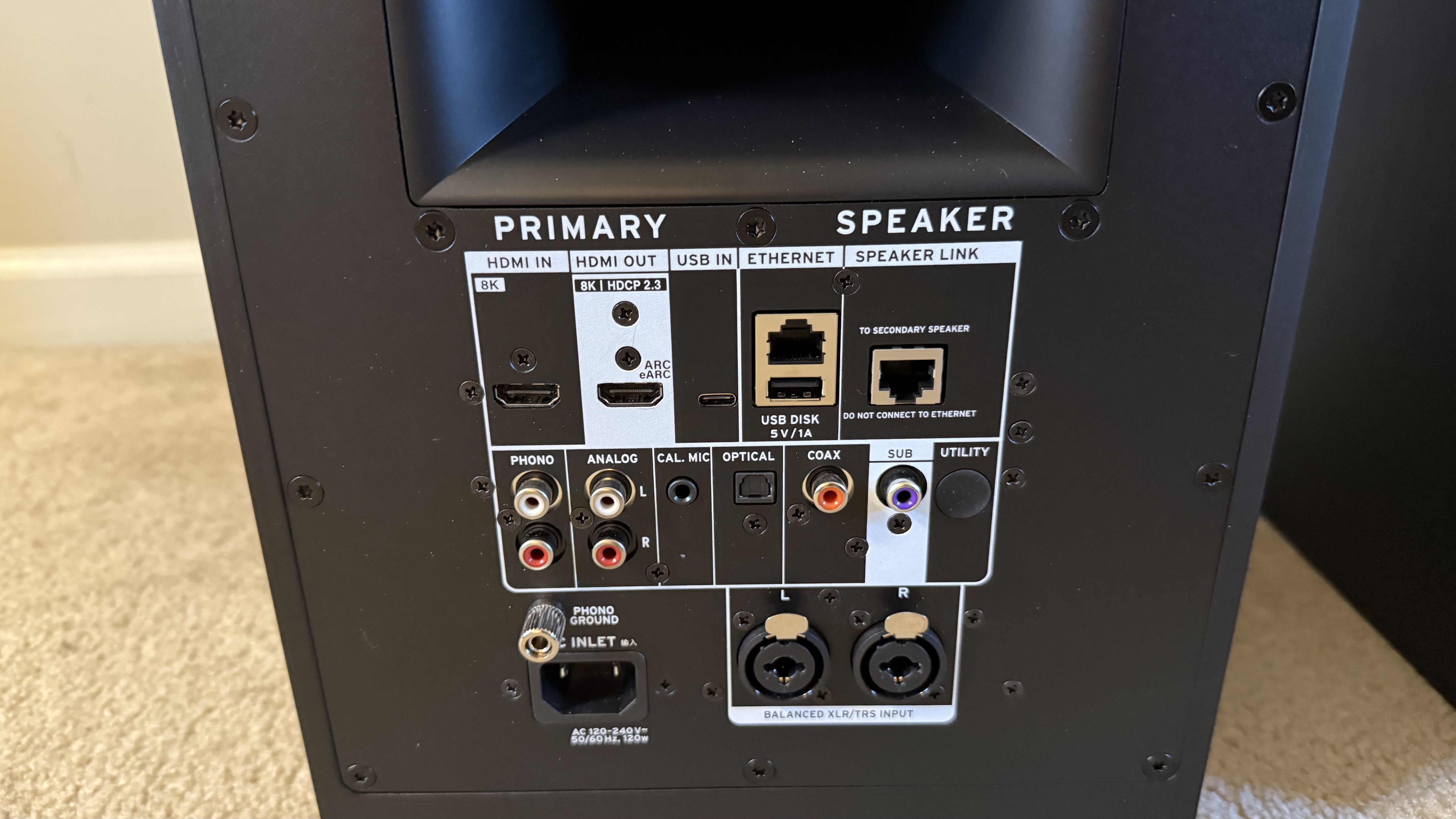 The Klipsch The Nines II come with just about the ports one could need.