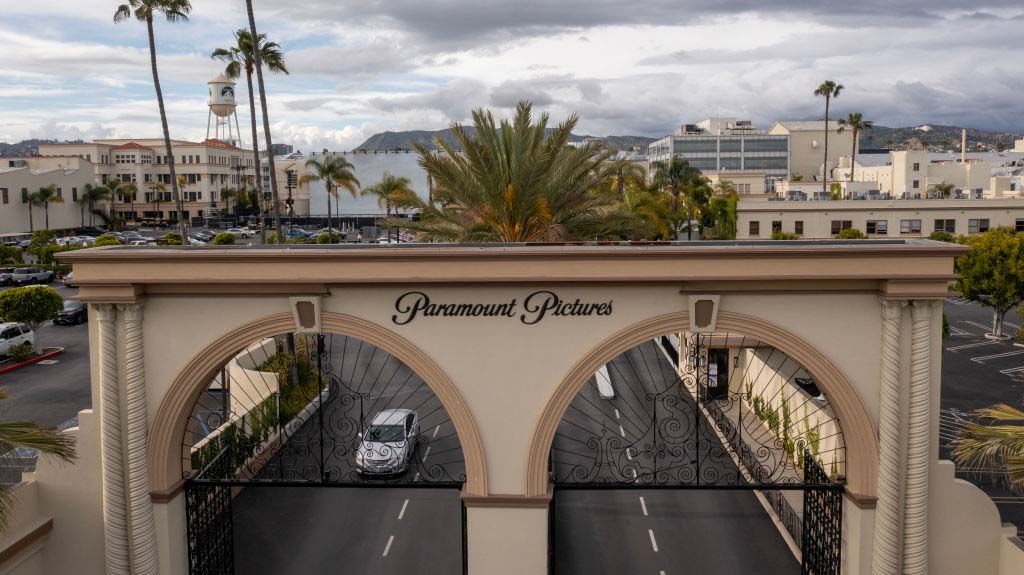 Paramount lot studio gate in Los Angeles 