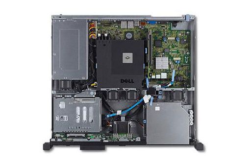 The interior of the Dell PowerEdge R210 II as seen from above.