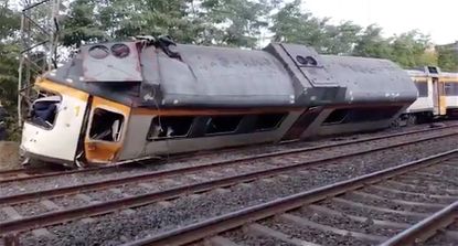 A passenger train derails in Galicia, Spain