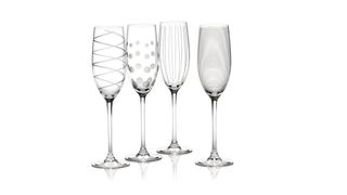 Mikasa Champagne Flutes: set of four each with different pattern