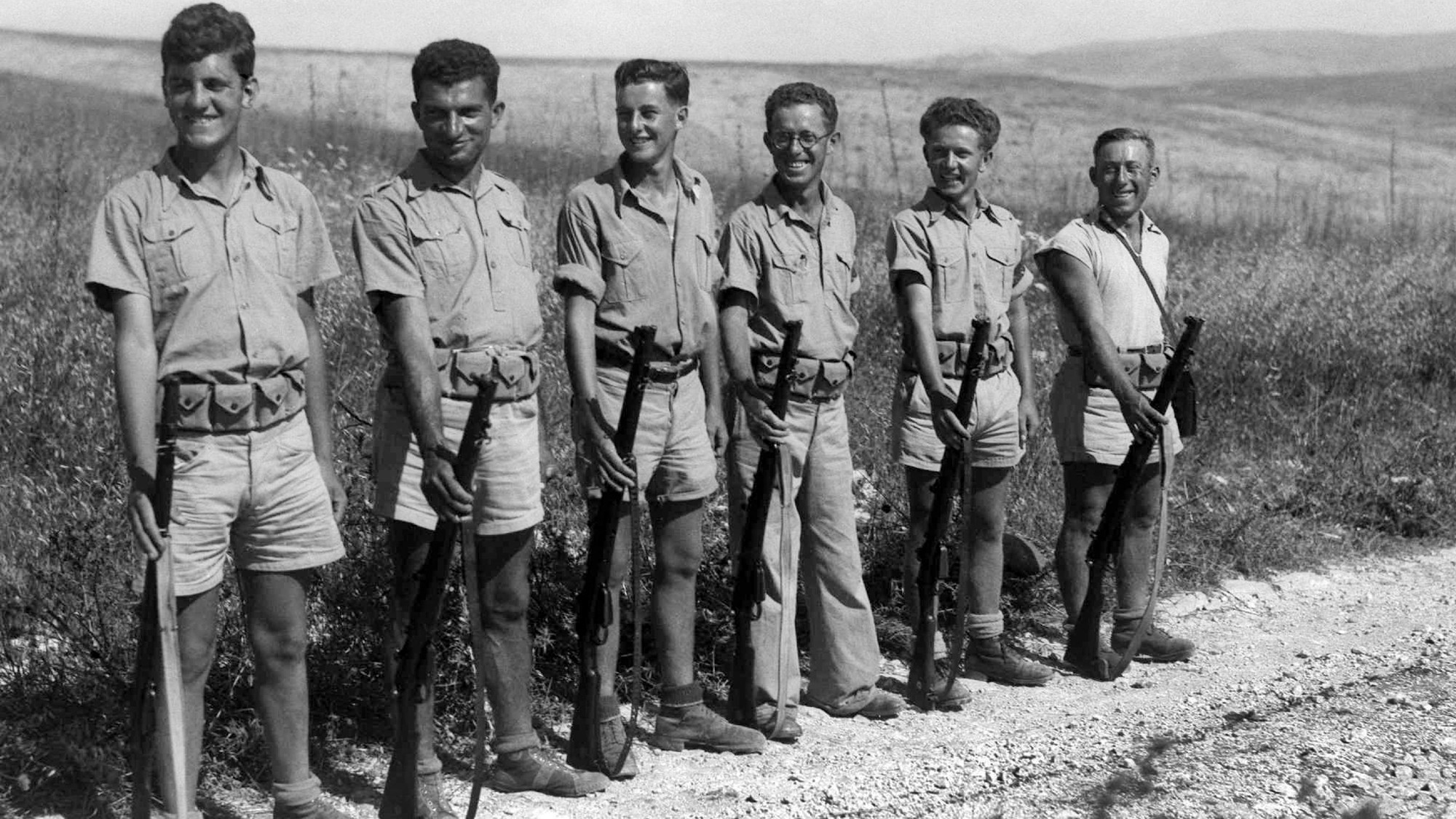 young Haganah militia pictured with weapons
