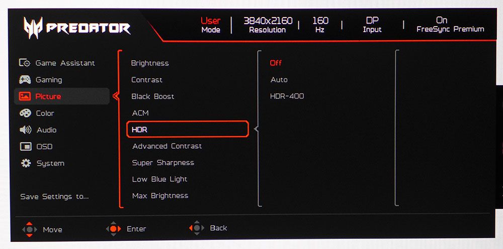 Acer Predator XB273K V5