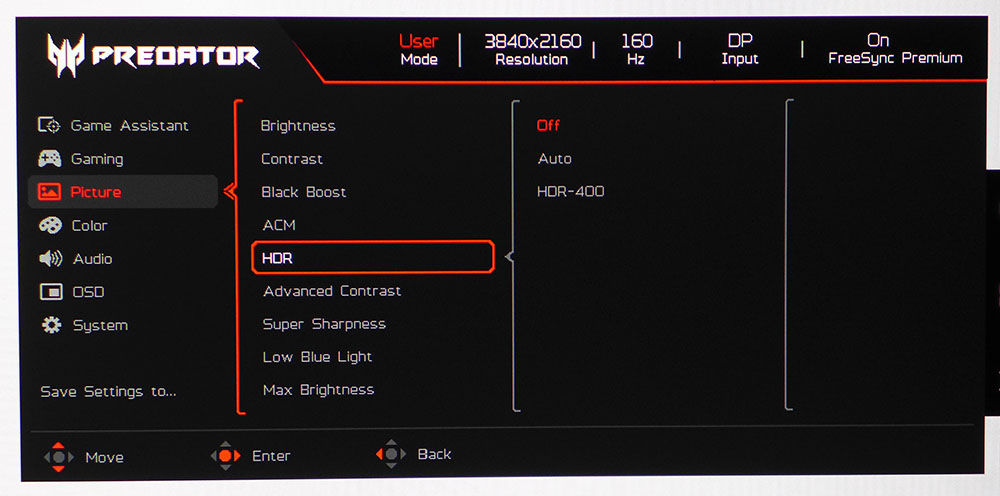 Acer Predator XB273K V5