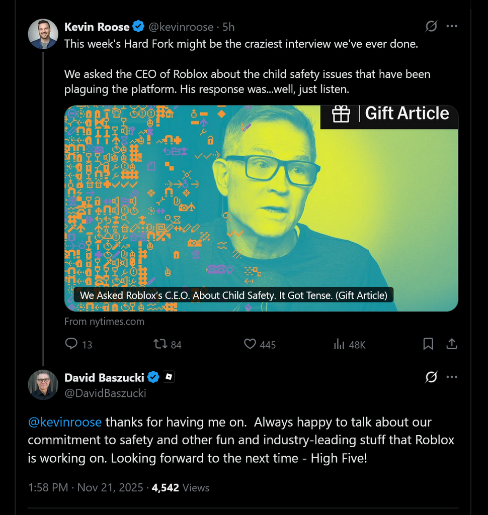 Interview With Roblox CEO Kicks Off With An Answer About 970 80 