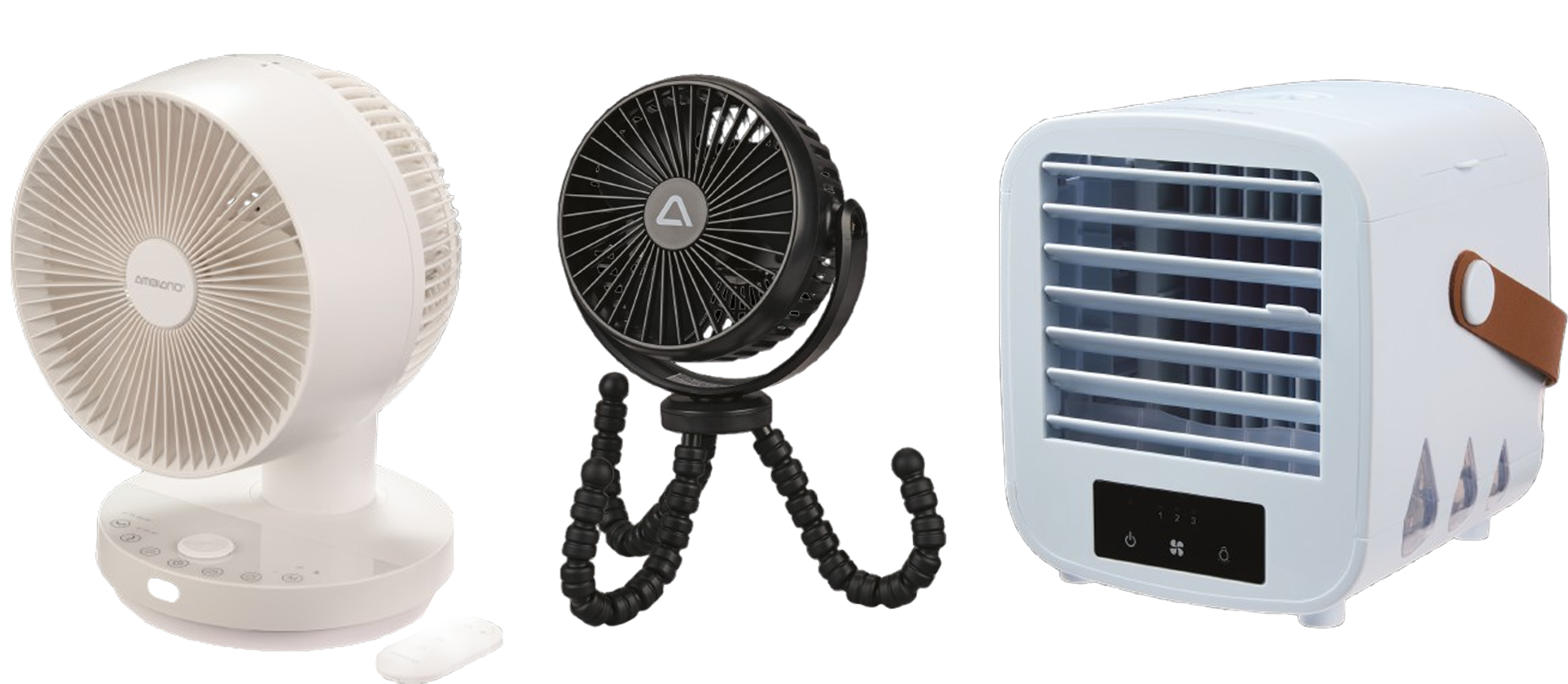 Three cooling fans on white background