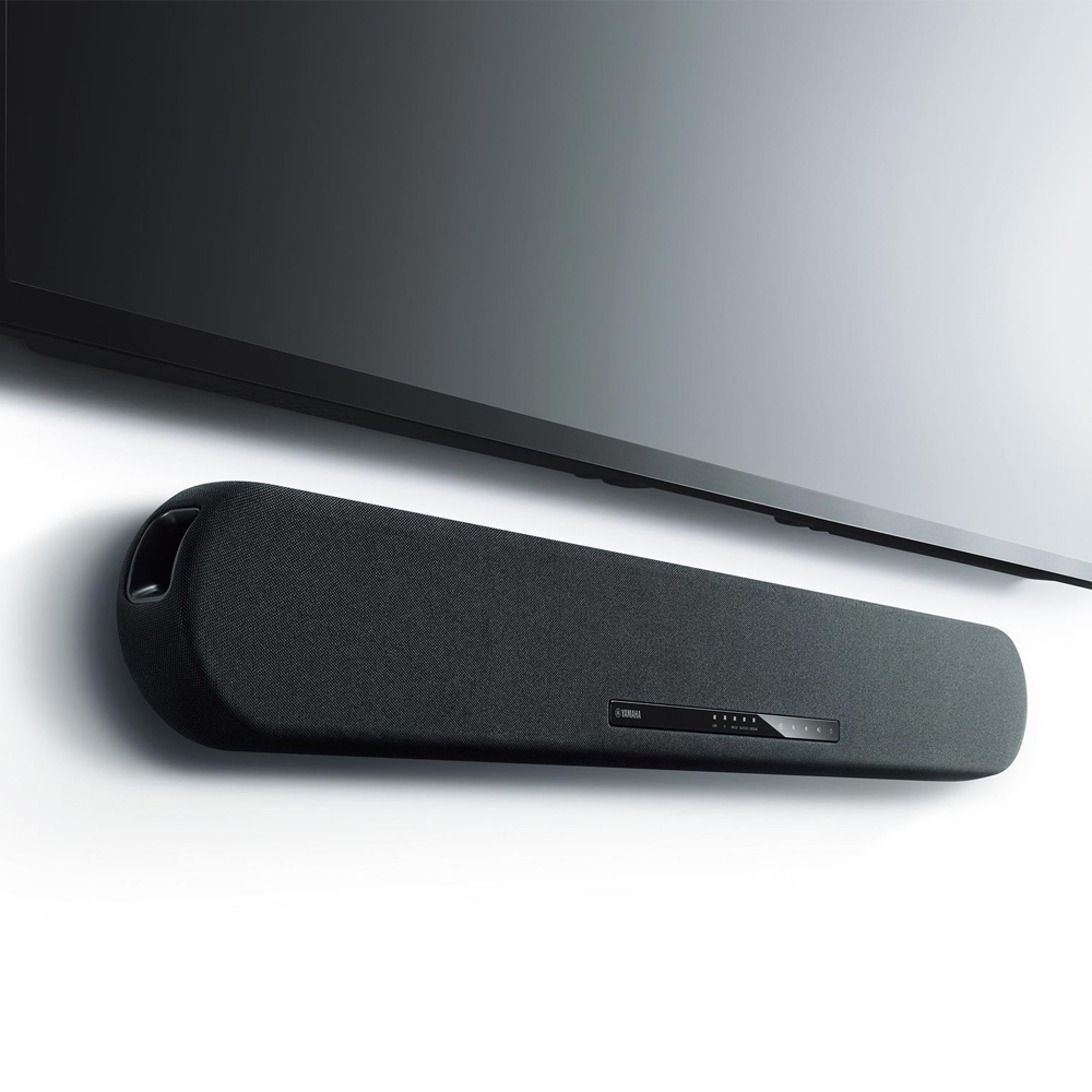 Experience virtual 3D surround sound with this slim Yamaha Sound Bar at