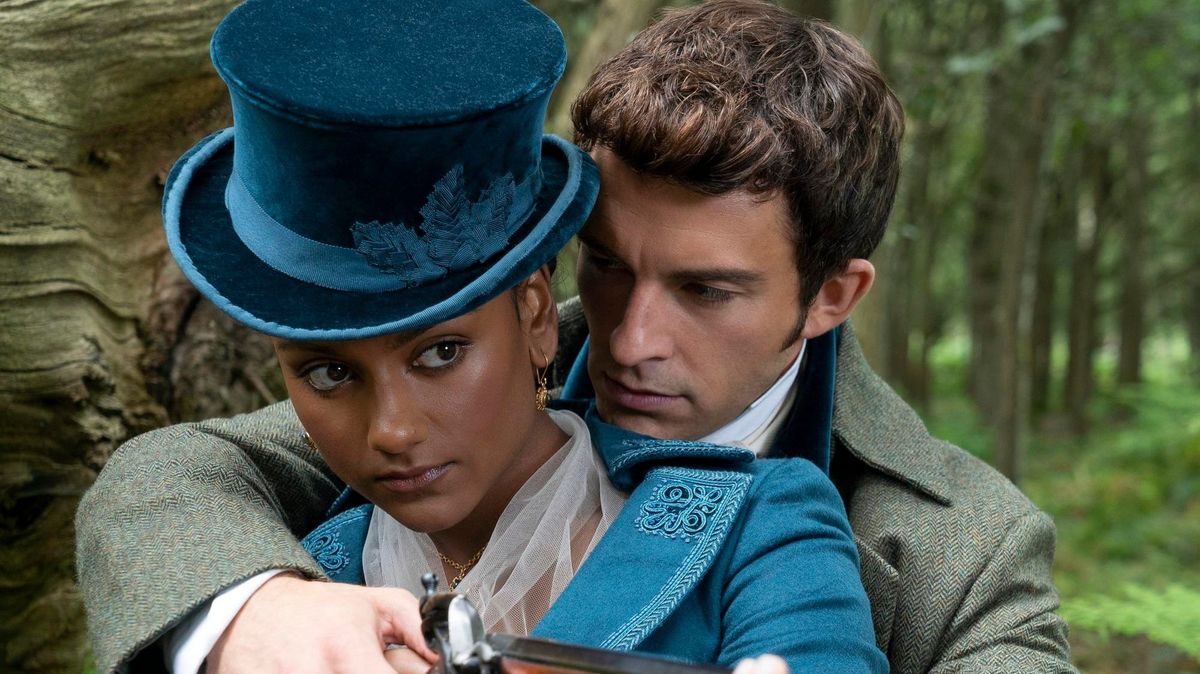 Simone Ashley and Jonathan Bailey in Bridgerton season 2