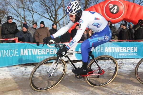 In the latter part of the 2012 season, icy conditions had Steve Chainel bundling up for races