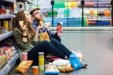 junk food, shopping hungry, supermarket, food shopping