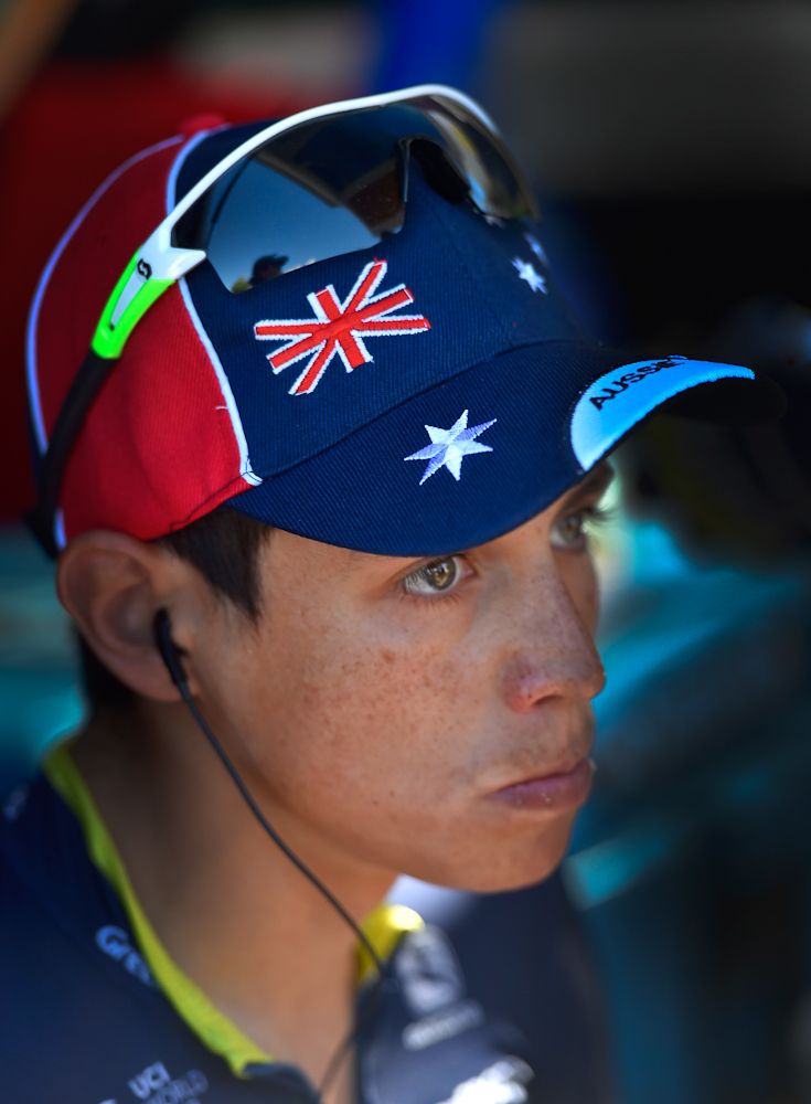 Colombian cyclist Esteban Chaves from team Orica-Scott prepares for the first stage of the Tour Down Under cycling race from Adelaide to Tanunda