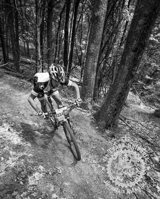 Logan Taylor speeding through a berm.