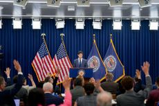 Fed Chair Kevin Warsh during a news conference following a Federal Open Market Committee (FOMC) meeting in Washington, DC, US, on Wednesday, June 17, 2026.