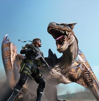 The Monster Hunter and MGS collaboration promotional image.