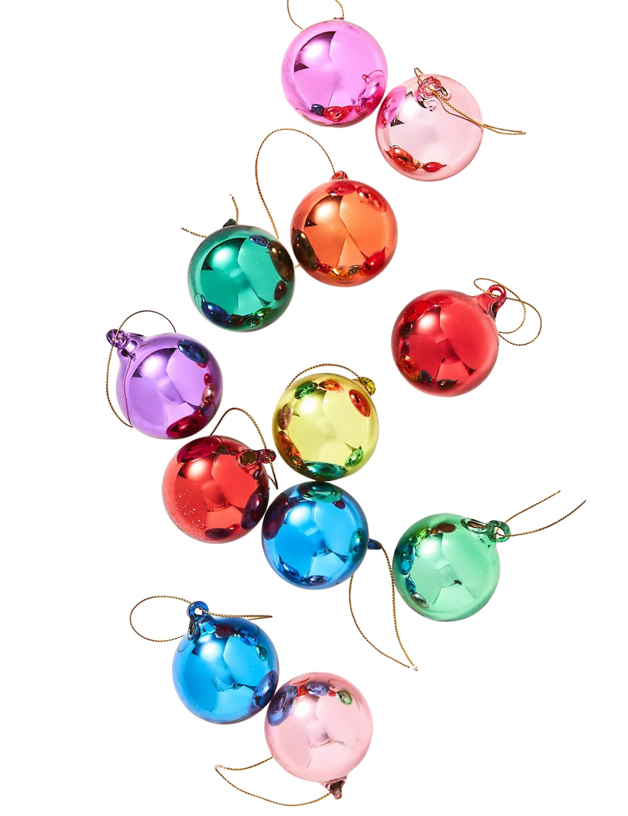 2" Shining Ball Ornaments, Set of 12