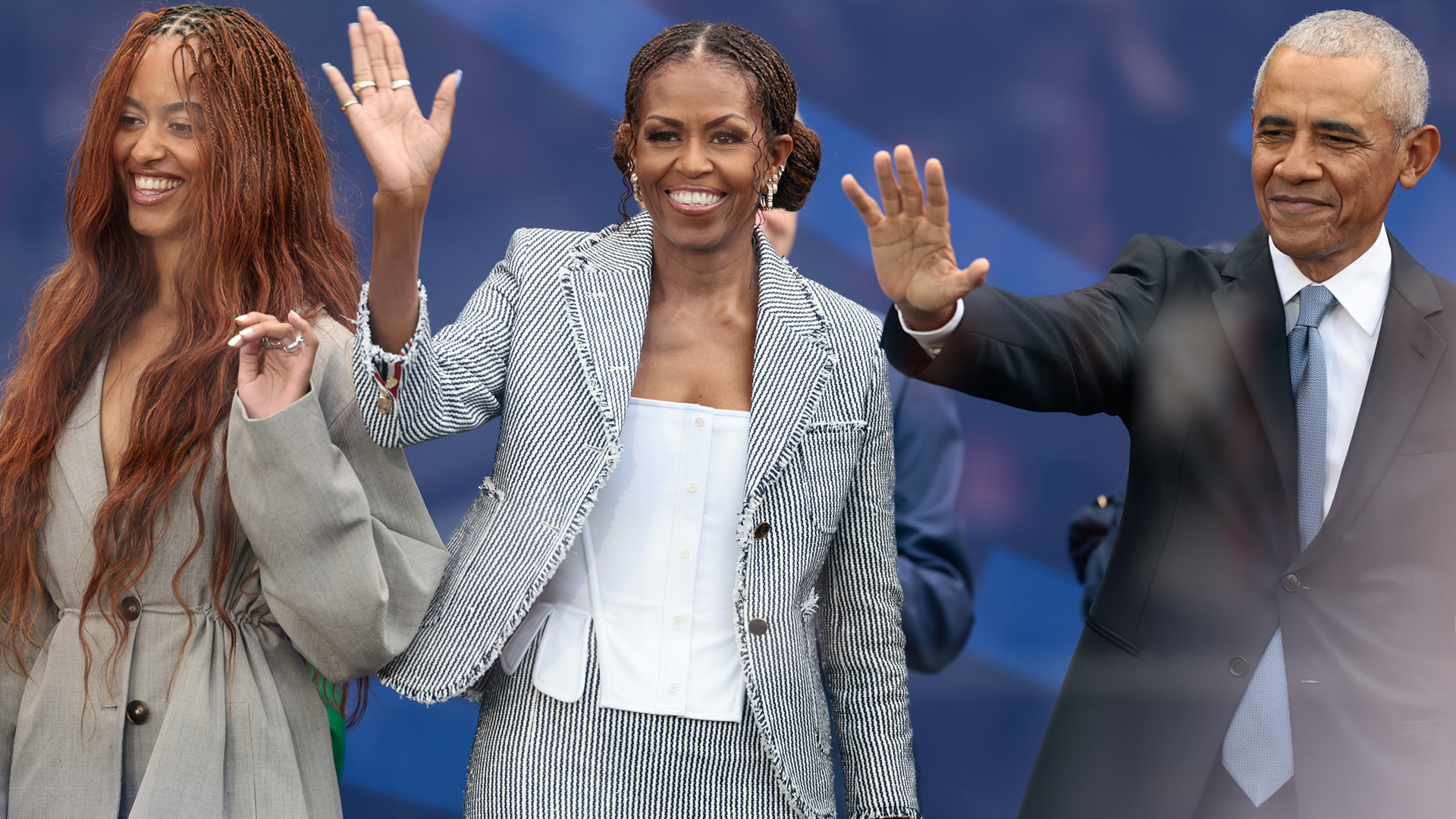 Michelle, Barack, Sasha, and Malia Obama wore coordinating outfits to the Barack Obama Presidential Center Opening