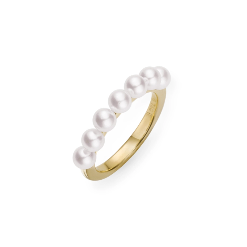 Mikimoto, Akoya Cultured Pearl Ring in Yellow Gold