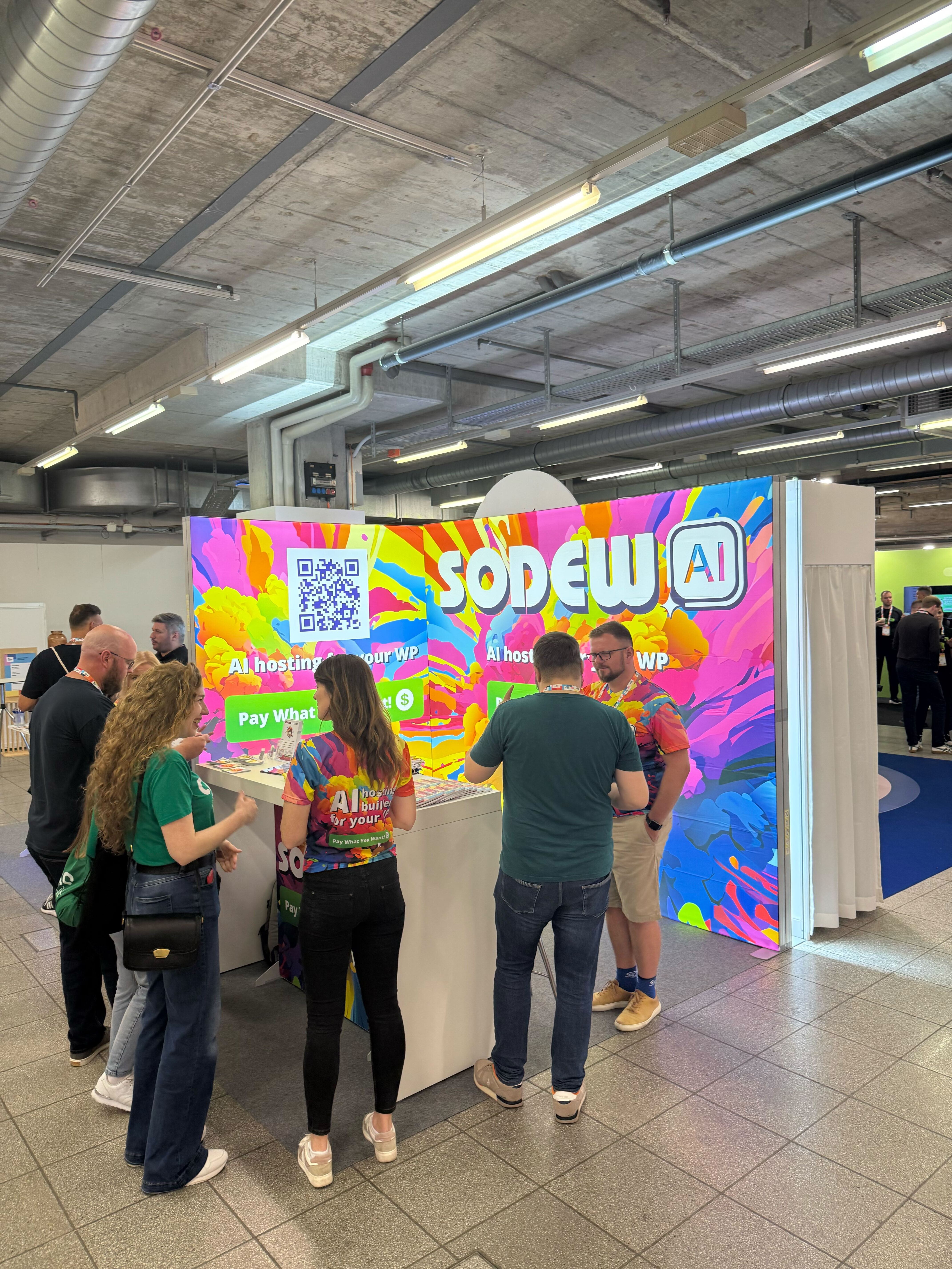 Sodew AI stall at WordCamp Europe