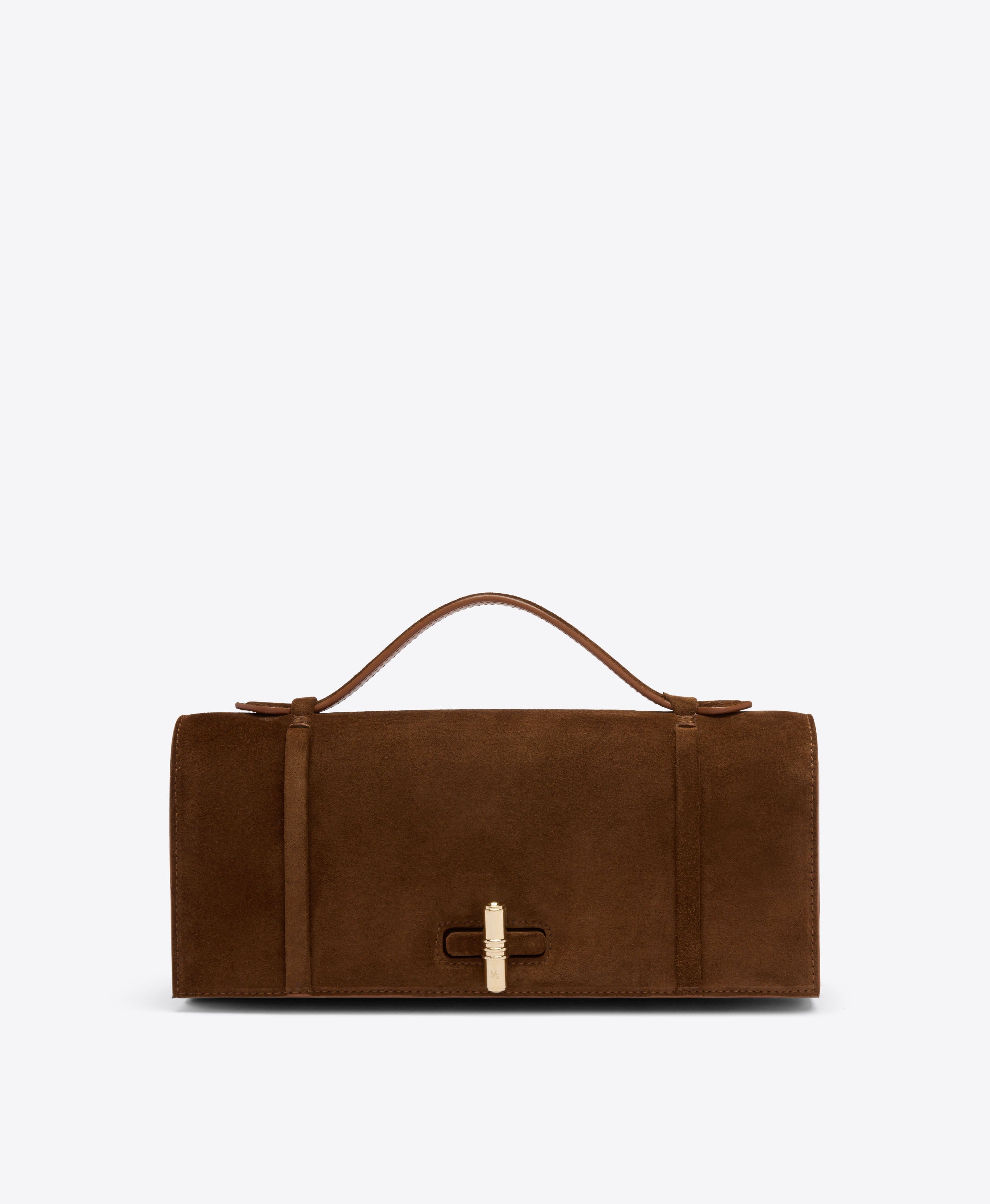 May Brown Suede Clutch Bag