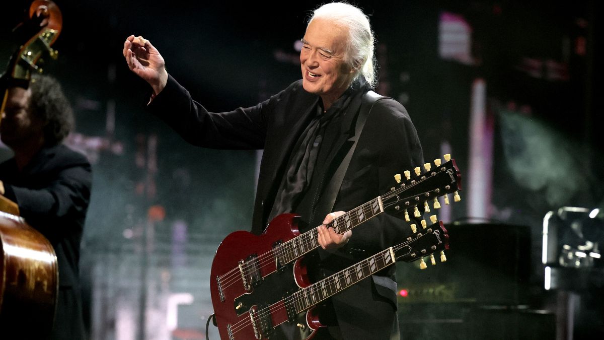 Jimmy Page performs onstage during the 38th Annual Rock &amp;amp; Roll Hall Of Fame Induction Ceremony at Barclays Center on November 03, 2023 in New York City