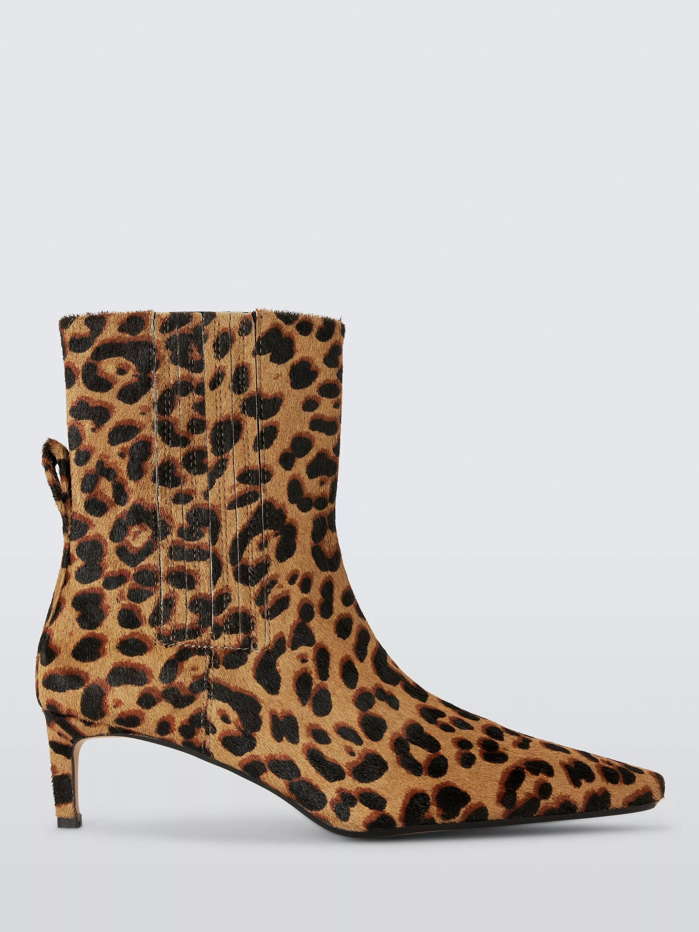 John Lewis Ours Leopard Print Chisel Toe Chelsea Boots, Tan/multi