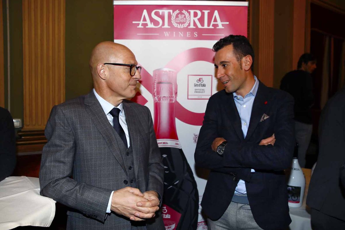 Dave Brailsford and Vincenzo Nibali.