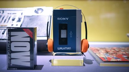A Sony Walkman on display at a museum in Dorchester, England. 