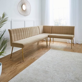 Kendall Corner Dining Bench, Velvet