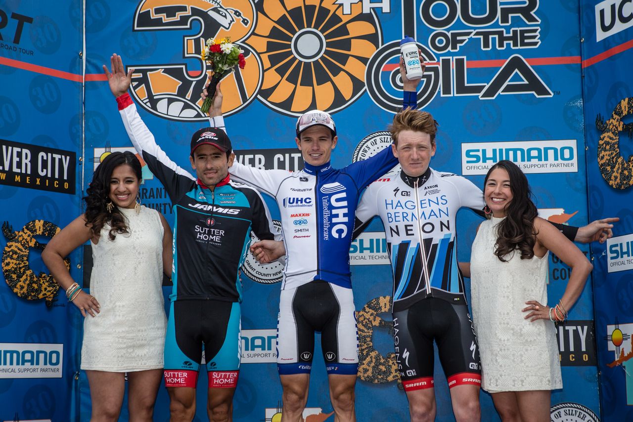 The top three men for today's stage