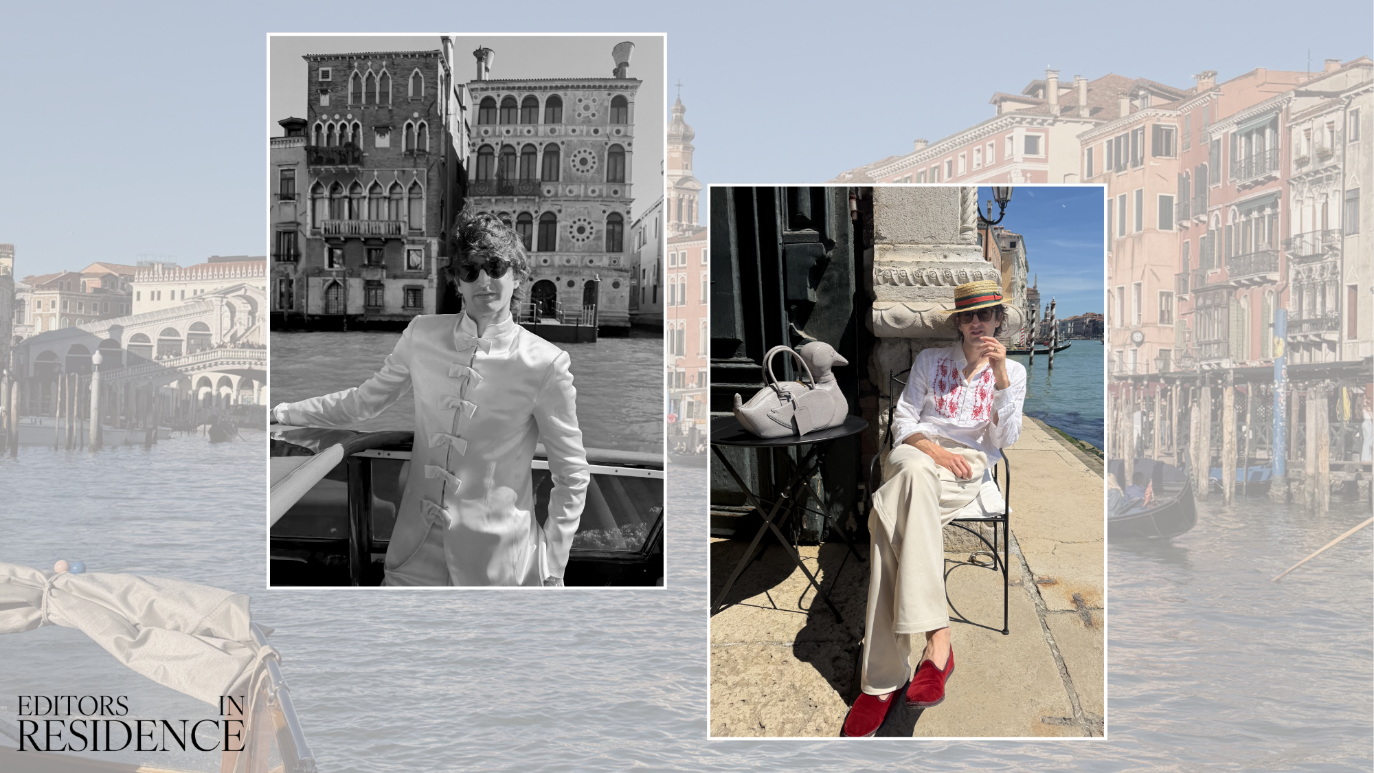 An image of Who What Wear UK Editor in Residence, Max Hurd, in Venice. 