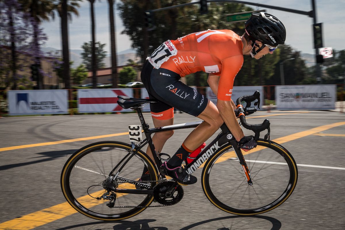 Amy Benner (Rally) taking todays first turn on the loop