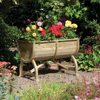 Rowlinson Marberry Wooden Barrel Planter