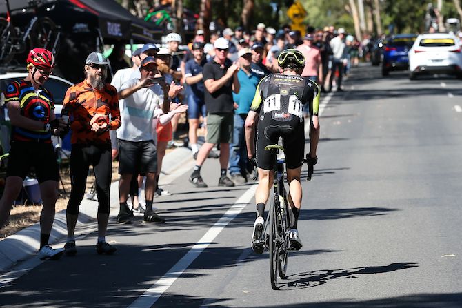Mitchelton-Scott&rsquo;s Lucas Hamilton goes on the attack on Mt Buninyong on the penultimate time up the climb