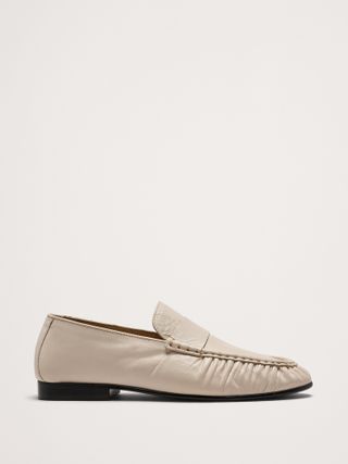 Banana Republic, Leather Moccasin Loafers in Ivory